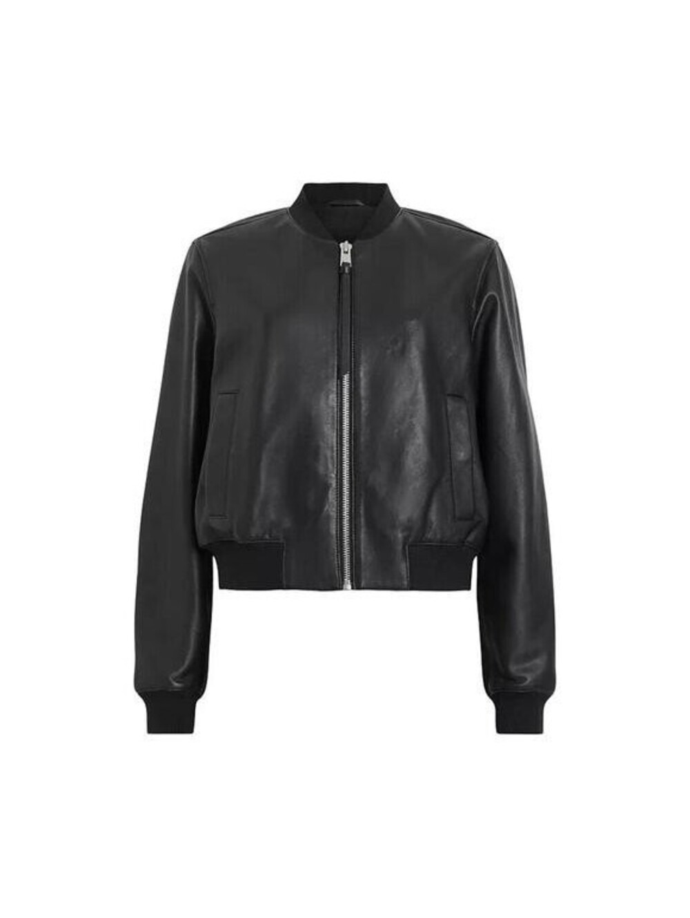 NEW,  ALLSAINTS Orten Leather Bomber Jacket in black Size 6 #SJ2620